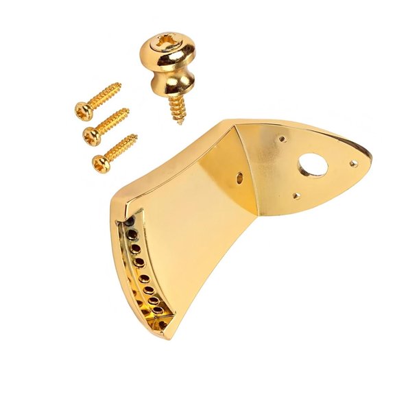Tibvox Metal Triangular Mandolin Tailpiece with Screws Musical Instrument Accessories