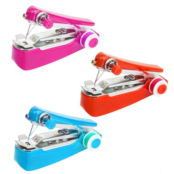 Tibvox Mini Handheld Sewing Machine Portable Manual Stitch Handwork Needlework Tools