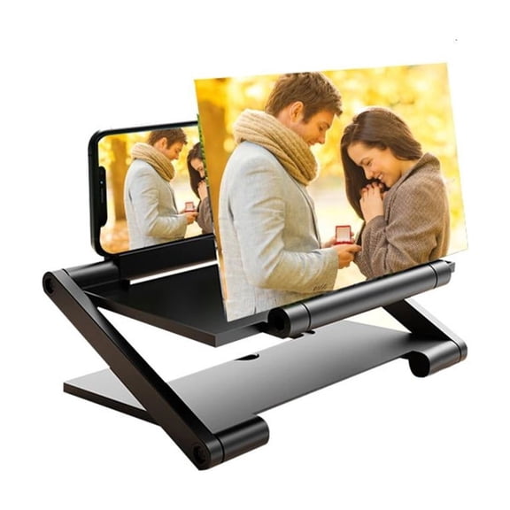 Tibvox Mobile Phone Magnifier Screen, 3D Enlarging Projector Screen Enlarger, Foldable Phone Stand with Screen Amplifier for Movies Videos Gaming, Compatibled with All Smartphones