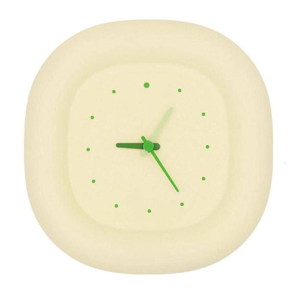 Tibvox Modern Classical Quiet Movements Table Clock With Bubble Design Creamy Yellow Finish Wall Clock For Home Office Decors