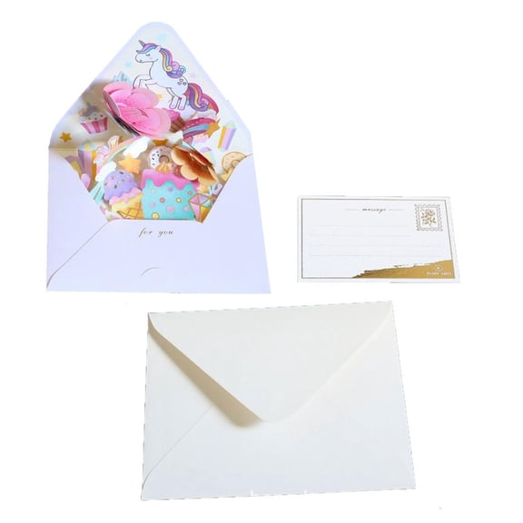 Tibvox Multifunctional 3D Flower Greeting Card Blessing Card Gift Card DIY Gift Messages Crafted with Care Envelope Mum Gifts