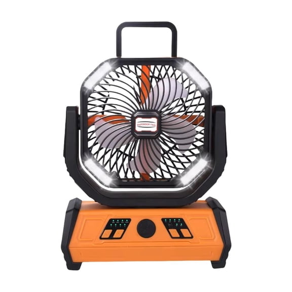 Tibvox Multifunctional Camping Fan Light 10000mAh Battery with Hook Plastic Texture
