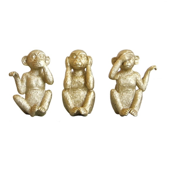 Tibvox Multipurpose Monkey Figurines 3pcs Animal Sculpture Decoration Supplies for Festival Holiday New Year Birthday Decor