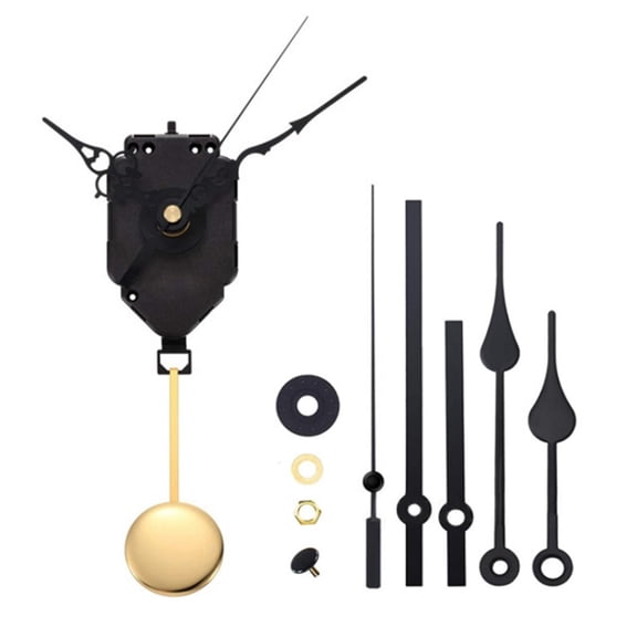 Tibvox Non-Ticking Quartz Pendulum Clock Movement DIY Wall Mechanism Long Shaft Movement Repair Parts Clock Accessories