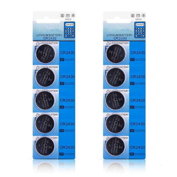 Tibvox Pack Of 5/10 CR2430 Button Cell Batteries CR2430 3V Lithium Button Batteries For Watches Calculators Long Lasting Power