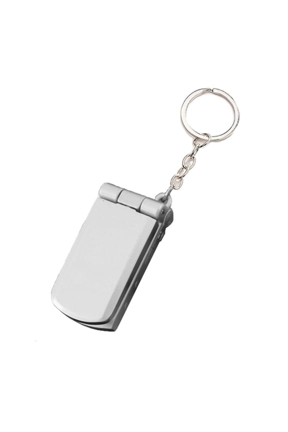 Tibvox Phone Keychain Foldable Keyring 360 Degree Rotating Metal Toy Decorations 4cm Mobile Phone Shaped Charm Key Holder
