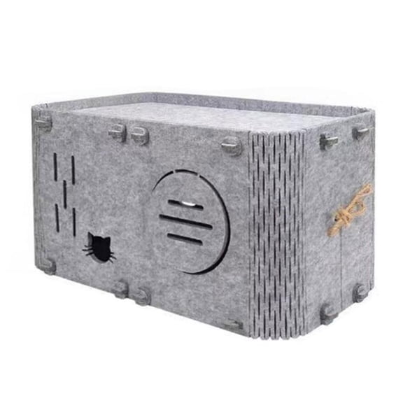 Tibvox Portable Foldable Felted Cats House Breathable Materials Interlocking Structure Ideal for Travel Use