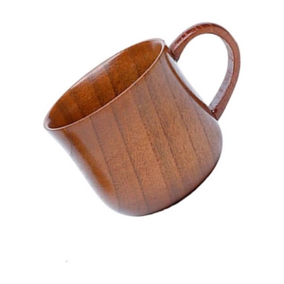 Tibvox Premium Wooden Drinking Cup Ergonomic Handle Design Ideal For Home Office Use