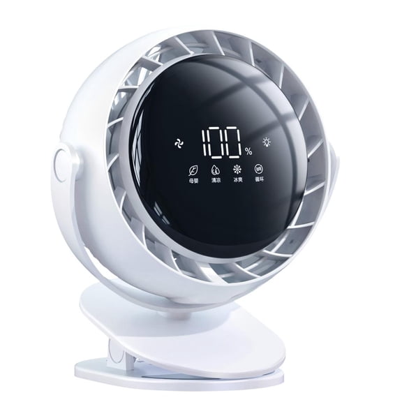 Tibvox Quiet Operations USB Fan with 720 Adjustable Angle and Ambients Night Light