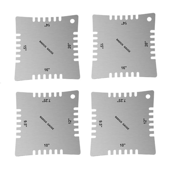 Tibvox Radius Gauges Stainless Guitar Bass Notched Radius Gauges Set Up Luthier Tools