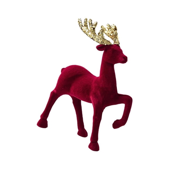 Tibvox Realistic Reindeer Figurines Christmas Decorations Deer Animal Model Xmases Holiday Winter Mantle Shelf Centerpieces