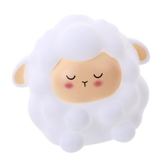 Tibvox Rechargeable Bedside Lamp PVC Cartoon Sheep Dimmable Light for Adults Student