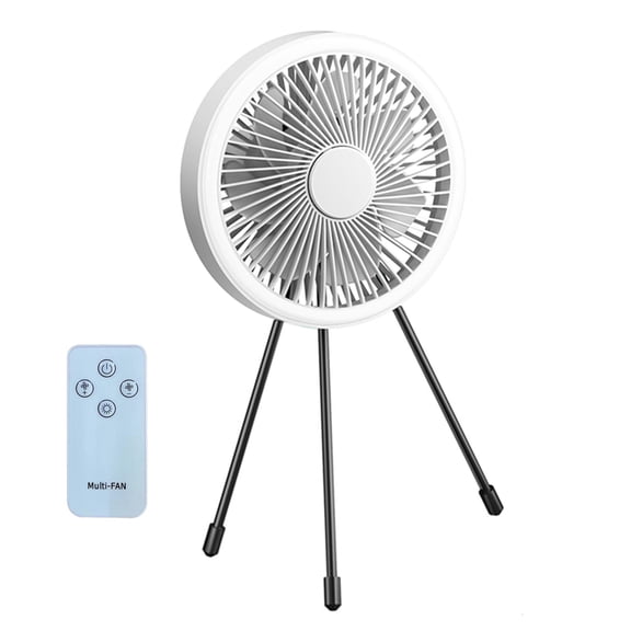 Tibvox Remote Control Ceiling Fan Table Fan 3 Speed Camping Fan LED for Bedroom Bedside