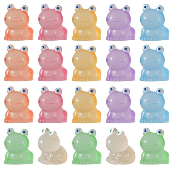 Tibvox Resin Glowing In the Dark Miniatures Frog Figurine for Garden and Decors