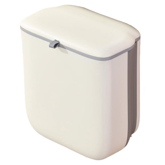 Tibvox Retractables Wall Mounted Trash Bin 9L Collapsibles Design Waterproof Lid Kitchen Waste Management for Counter Sink