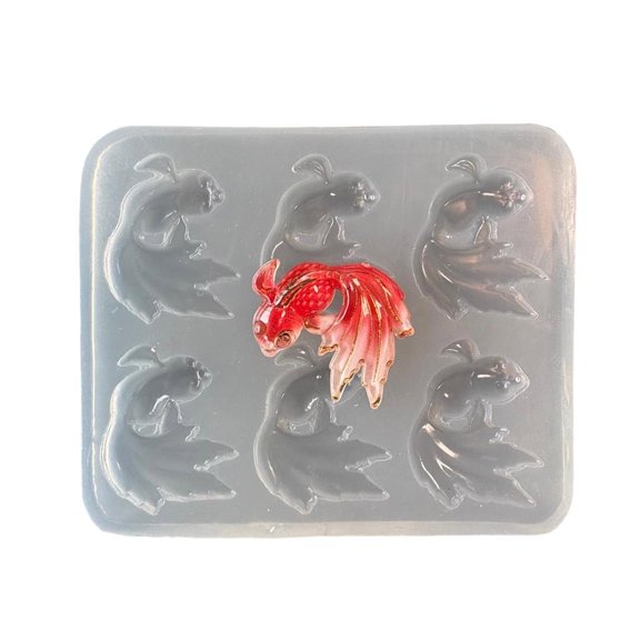 Tibvox Reusable Goldfish Silicone Casting Mold For Handmade Jewelry And Keyring Designs