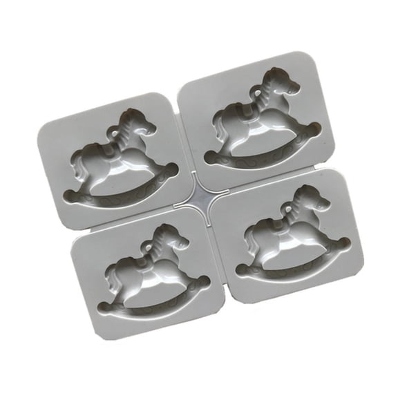 Tibvox Rocking Horse Molds 3D Handmade Soap Bar Craft Kitchen Baking Fond Family Home