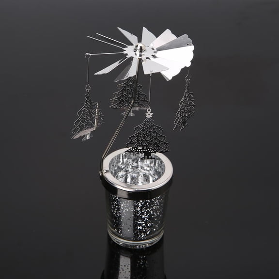 Tibvox Rotating Spinning Tea Light Candle Holder Home Dinner Wedding Bar Party Decor