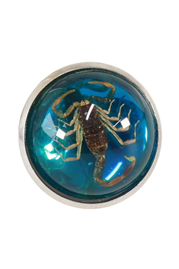 Tibvox Round Shaped Charm Rings Fashion Opening Rings Unisex Scorpion Charm Accessories