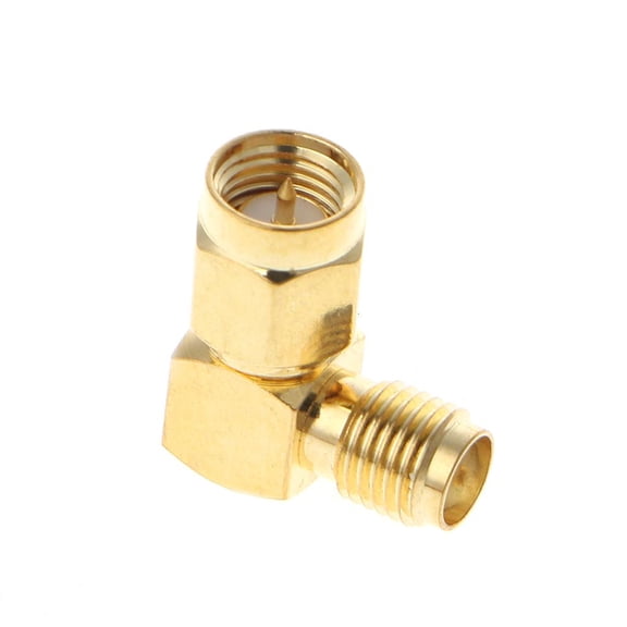 Tibvox SMA Male To SMA Female Right Angle 90 Degrees RF Coaxial Connector Adapter
