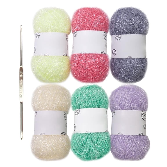 Tibvox Scrubby Yarn for Dishcloths Crocheting Handmade Yarn Sparkles Dish Scrubby Yarn