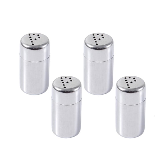 Tibvox Set of 4 Mini Salt Shakers Stainless Steel Spices Container with Lid for Travel