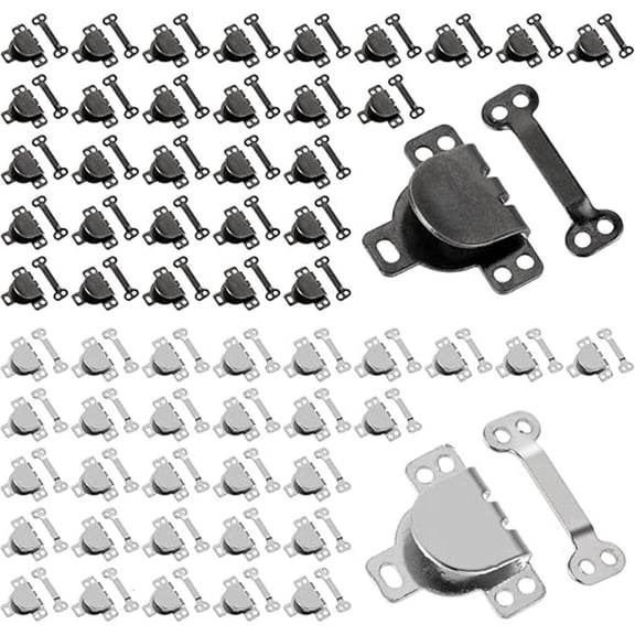 Tibvox Sewing Metal Clasp Fasteners 60 Pairs Stainless Steel Hook and Eye Button Closures For Trouser Pants Tailoring Project