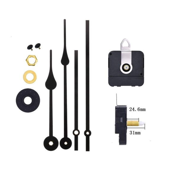 Tibvox Silent Quartz Clock Movement Long & Short Shaft Clock Mechanism Battery Powered