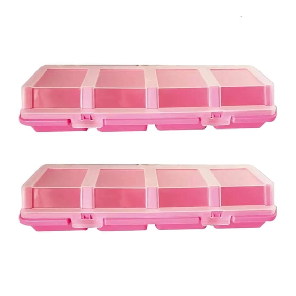 Tibvox Small Parts Storage Case Set, 2 Pack 4 Section Box for Tool Drawer Use