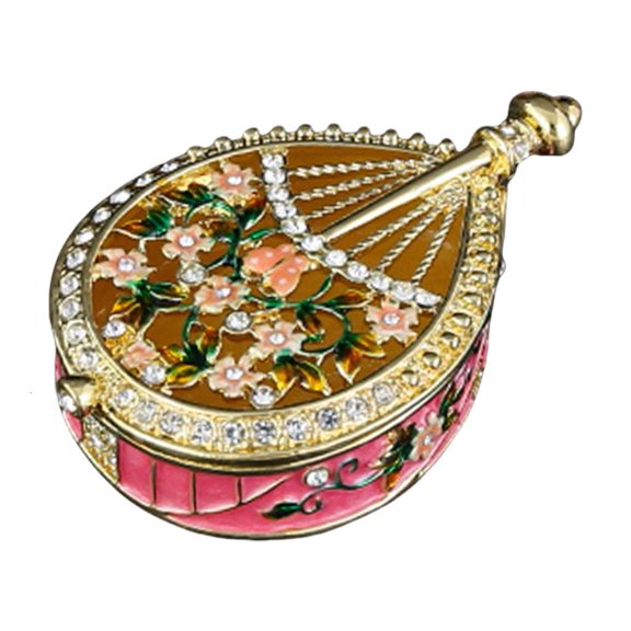 Tibvox Sophisticated Pipa Jewelry Storage Box with Gardens Scene Design for Collectors