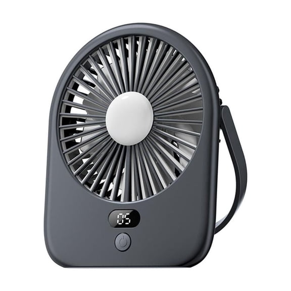 Tibvox Space Saving Desk Fan USB Rechargeable 1200mAh Battery LED Light 5 Speed Quiet Motor Adjustable Cooling Fan Device