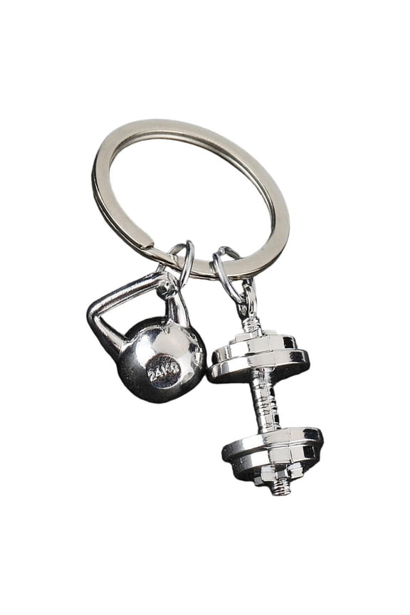 Tibvox Sporty Dumbbell Design Keychain For Fitness Enthusiasts Zinc Alloy Keyring Personalized Gym Gift