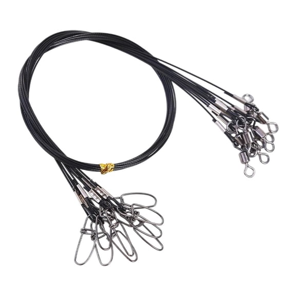 Tibvox Stainless Fishing Leaders Fishing Wire Leader Line Rig with Swivels Snap Fishing Rigs Wire Leader for Lures Baits Hooks