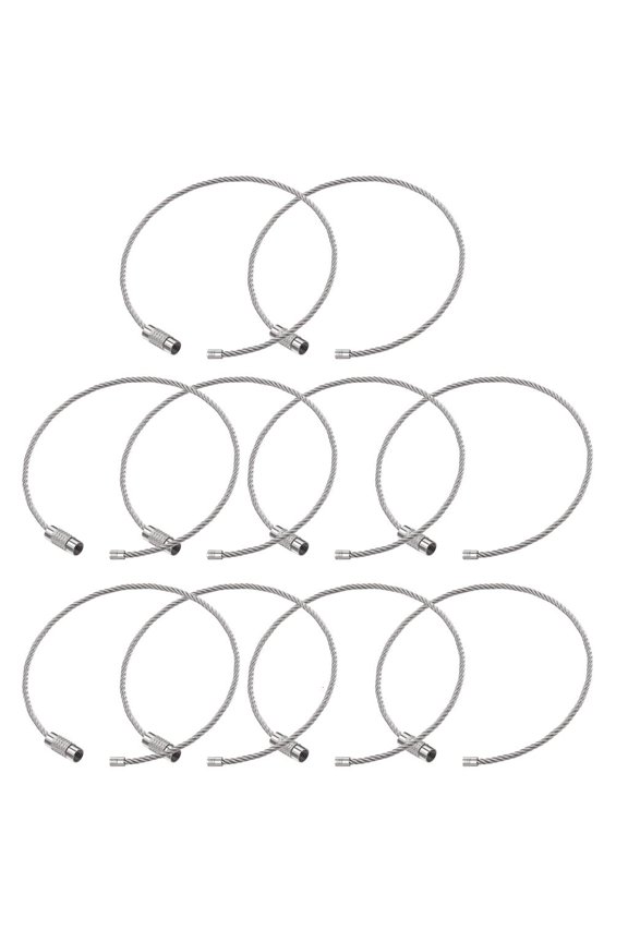 Tibvox Stainless Steel Wire Keys Chain Stainless Steel Wire Rope Keychain Rings