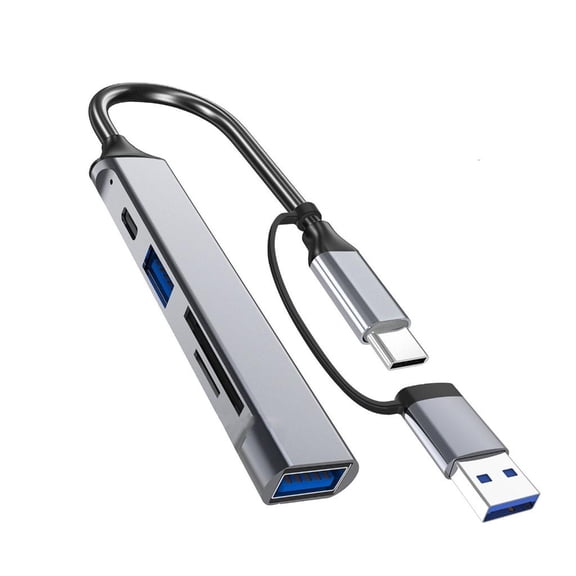 Tibvox USB C/USB Hub Dongle Portable USB C Hub Memory Card Adapter Reader for Laptops