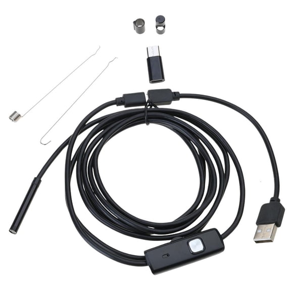 Tibvox USB Endoscope for Phone 5.5mm Borescope Inspection Snake Camera Waterproof Endoscope Camera with LED Light Cable