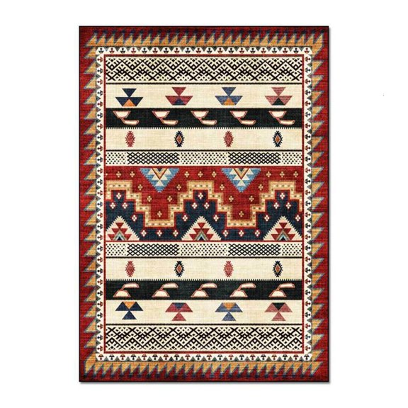 Tibvox Vibrantly Moroccans Geometric Rug Area Rug Front Door Mat Kitchen Rug Indoor Mat
