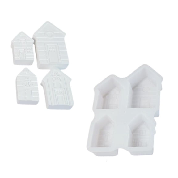 Tibvox Whale or House Design Silicones Mold for Aromatherapies Soap Candle Making Resins Casting Cement Gypsum Craft Projects