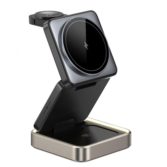 Tibvox Wireless Charging Hub Aluminum & ABS Elegant 3 in 1 Wireless Charging Pad Gift