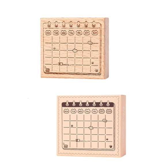 Tibvox Wood Craft Stamp Kitten Animal Themed Stamp Wood Scrapbooking Decorative Stamp for Scrapbooking Journal Planner Notebook