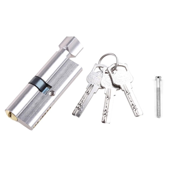 Tibvox Wooden Door Lock Cylinder with Keys Anti-rust Single Open Lock with Thumbturn