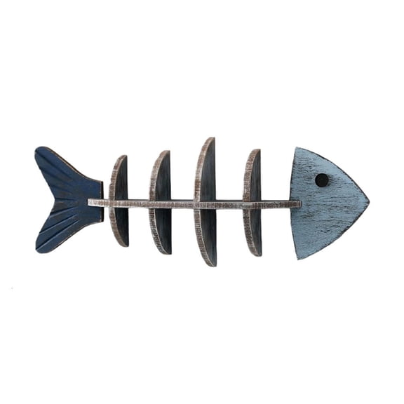 Tibvox Wooden Fishbone Wall Art Floating Shelf Coastal Book Rack Bedroom Decors