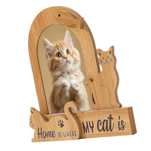 Tibvox Wooden Pet Photo Frame Perfect To Display Dog And Cats Pictures Home Decors Gift