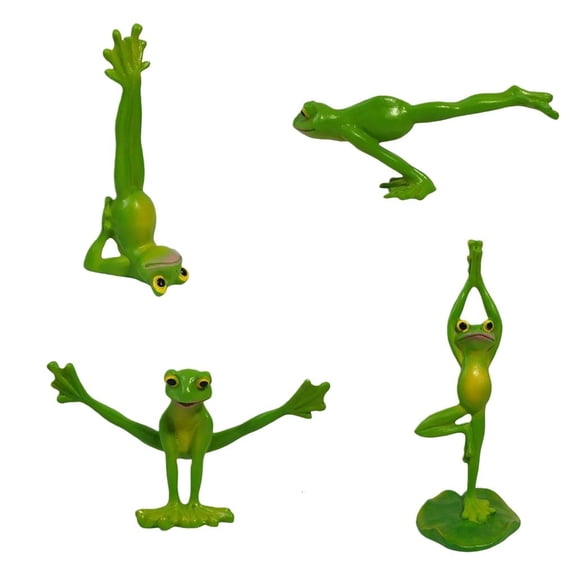 Tibvox Yogas Frogs Statue Garden Frogs Figurine Desktop Ornament for Home Garden Decors Animal Collectible Figurines Birthday Gift