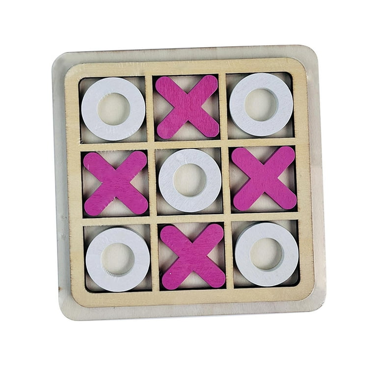 Wooden Tic Tac Toe Board Game XO Chess Parent Child Interaction