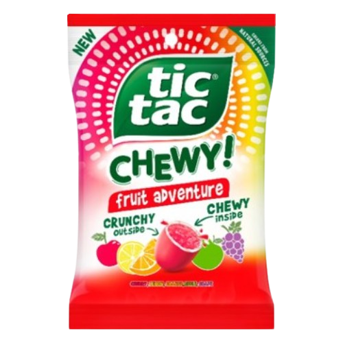 Tic Tac Chewy Fruit Adventure Candy, 2.8 oz Bags (2 Pack) Chewy Fruit-Flavored Candy Bites, Assorted Fruity Chews