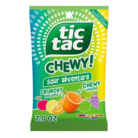 TIC TAC CHEWY! Sour Adventure, Sour Candy, Fruity Chewy Candy, 7 oz (Packaging May Vary)