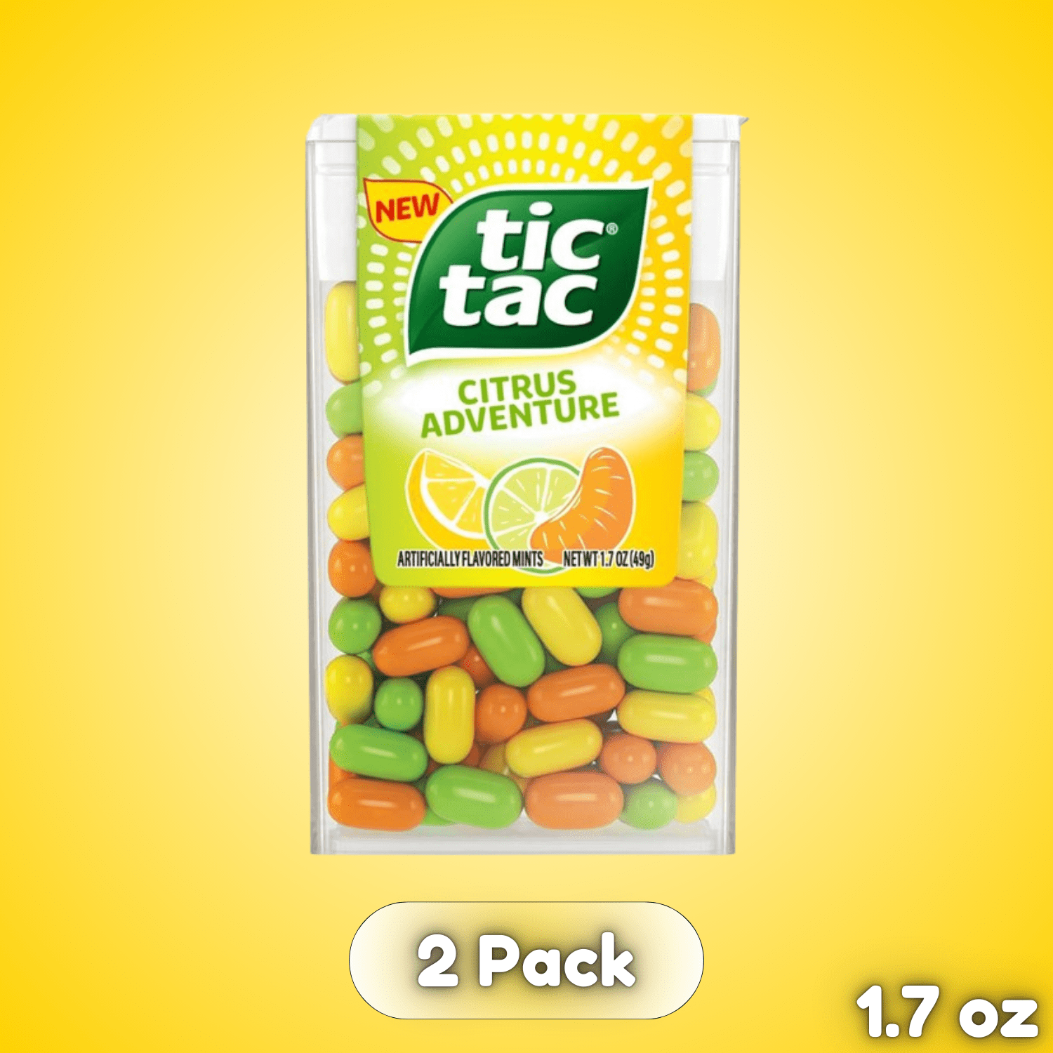 Tic Tac Citrus Mix Flavored Hard Candy Mints 1.7oz 2 Pack – On-The
