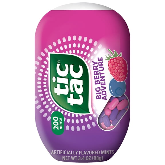 Tic Tac Fresh Breath Mints, Big Berry Adventure, Bulk Hard Candy Mints, 3.4 oz Bottle Pack