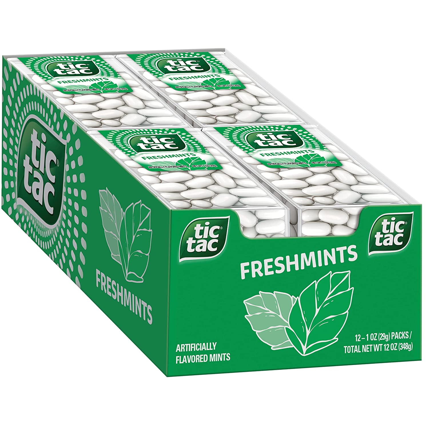 Tic Tac Fresh Breath Mints, Freshmints, Bulk Hard Candy Mints, 1 oz Single Packs, 12 Count